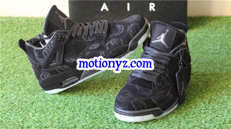 Authentic Kaws x Air Jordan 4 Cool Black